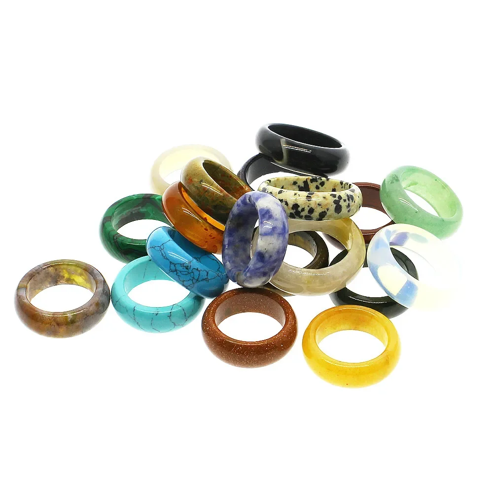 Gemstone Rings Ring Jewelry Agate Two Models 6/8mm Face Width gemstone ring emerald gemstone ring jade ring