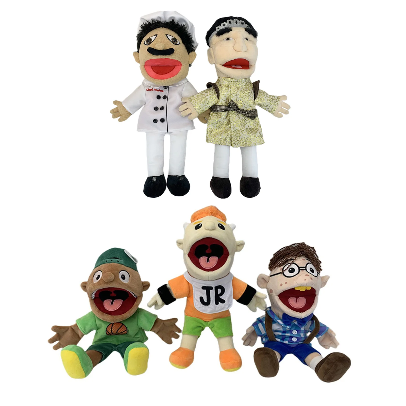 Large Jeffy Puppet Plush Hat Game Toy Cartoon Feebee Singer Zombie Hand