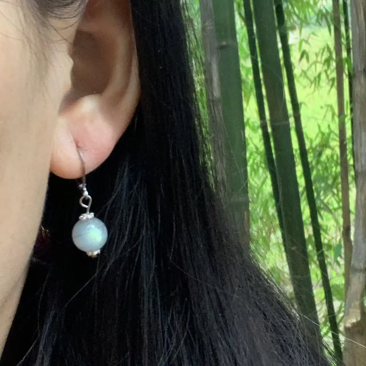 Natural Moonstone Earrings Silver 925 Hanging Earrings Labradorite Original Gemstone Women High Quality Jewelry Design Handmade