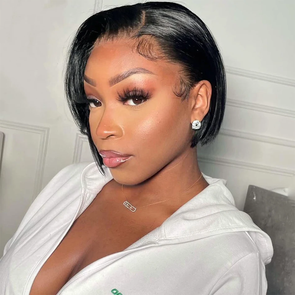 

13x4 Lace Front Pixie Cut Human Hair Wig 13x6x1 T Lace Frontal Straight Short Wigs for Women Human Hair 180% Transparent Lace