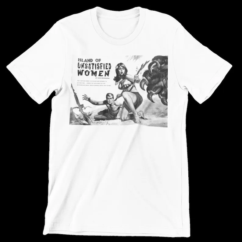 Island of Unsatisfied Women Vintage Magazine ladies t-shirt