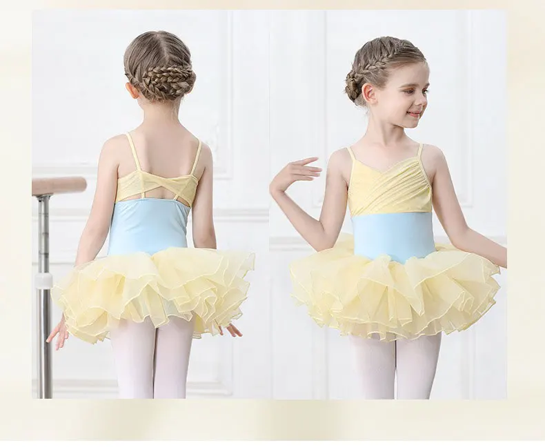 Ballettkleid, Kinder-Gymnastikanzug, Sommer-Übungsoutfit für Mädchen, kurzärmeliges Bandeau, chinesischer Tanz – Detail 9