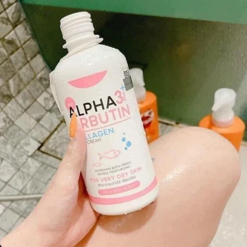350ml Alpha Arbutin 3 Plus Collagen Bath Brightening Moisturizes Fade Dark Skin Blemishes Evenly Skin Tone