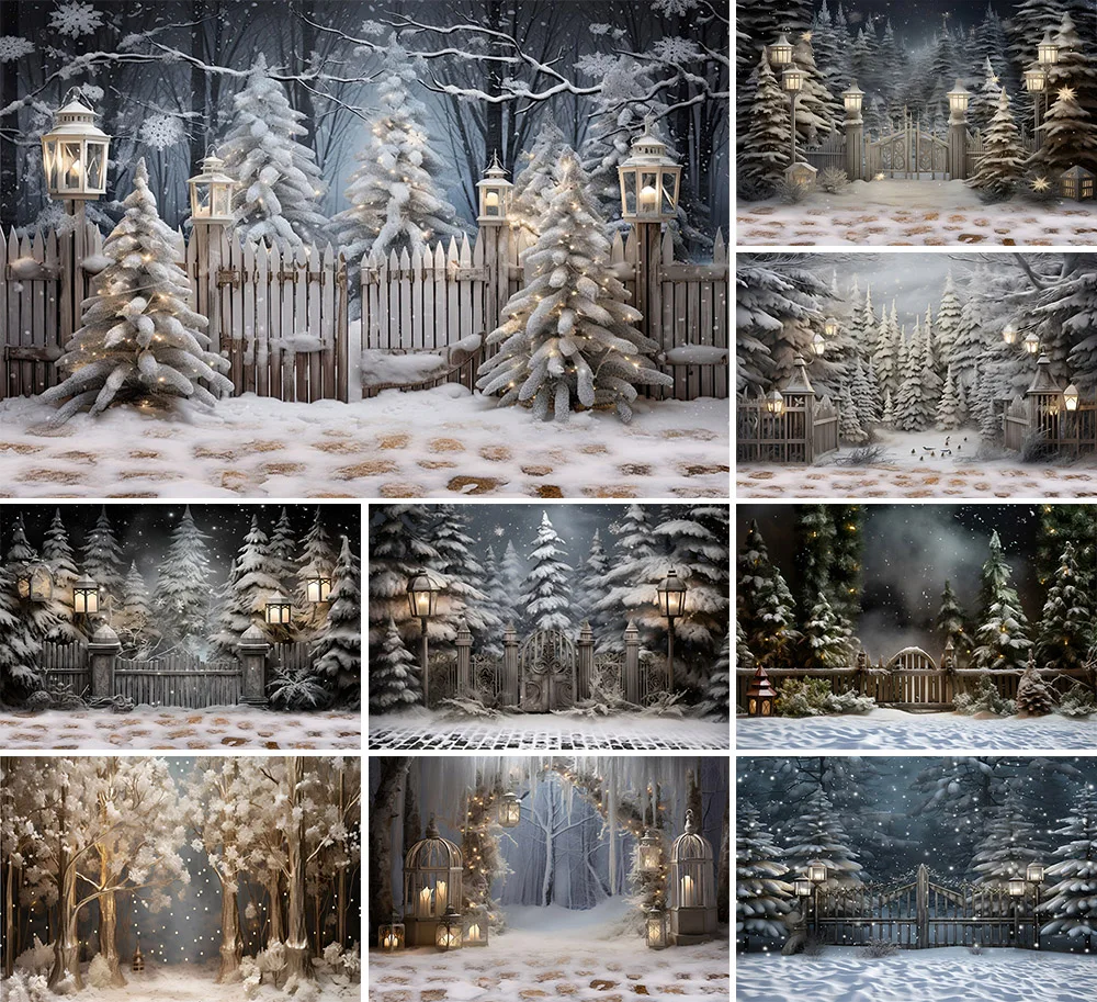 

Mehofond Photography Background Winter Christmas Glitter Snowy Forest Tree Xmas Kids Family Portrait Decor Backdrop Photo Studio