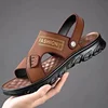 Men's Casual Thick Bottom Sandals Breathable Wear-Resistant Beach Shoes Soft Bottom Anti-Slip Outdoor Slippers