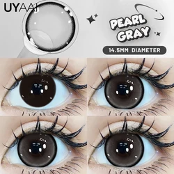 Enhance Your Eyes with 15mm Black Colored Contact Lenses (Pearl Grey 14.5)