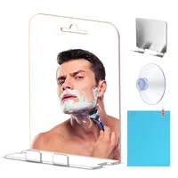 Acrylic shaving anti-fog mirror with built-in shelf Bathroom mirror Daily makeup mirror with stainless steel hook Large size ant
