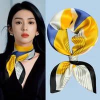 Luxury Design 70*70cm Silk Scarf Women Handkerchief Printed Female Brand Square Head Bandana Small Neck Muffler Hijab Lady Girl 5