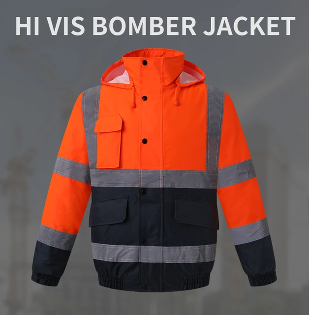 High Visibility Waterproof Insulated Bomber Jacket – Hi-Vis Reflective Work Jacket By Pyramex