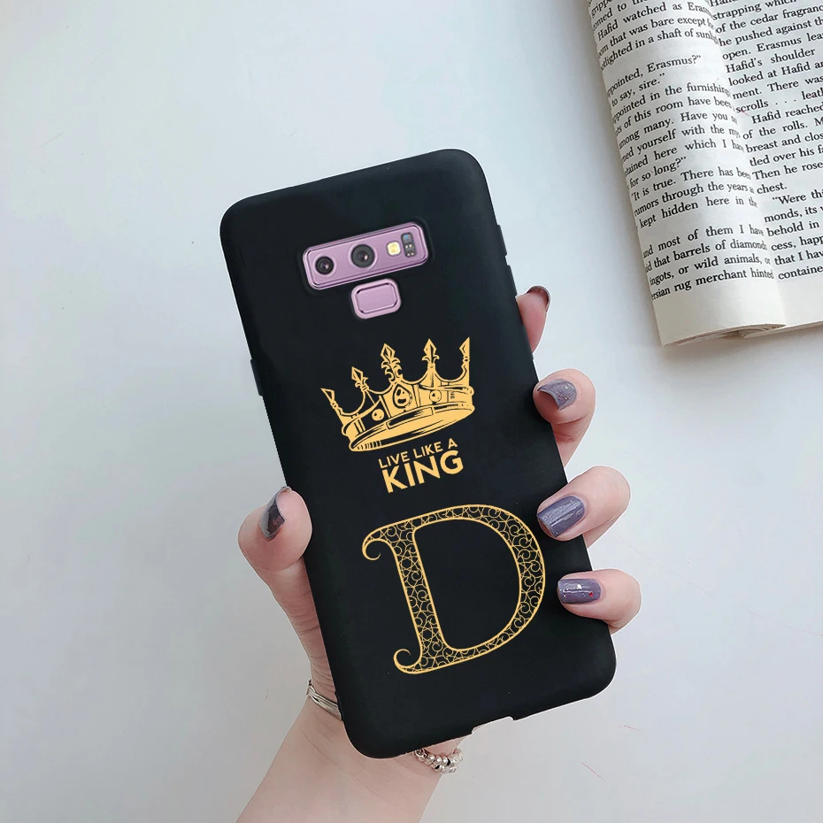 Elegant Crown Letters Shockproof Protective Phone Case - Stylish Silicone Bumper Back Cover for Samsung Galaxy Note 9