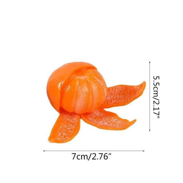1Set Squeeze Orange Fidget Miniature Novelty Realistic Peeling Orange Prank Trick Toy with Slow Bounce Anti-Anxiety Toy 6