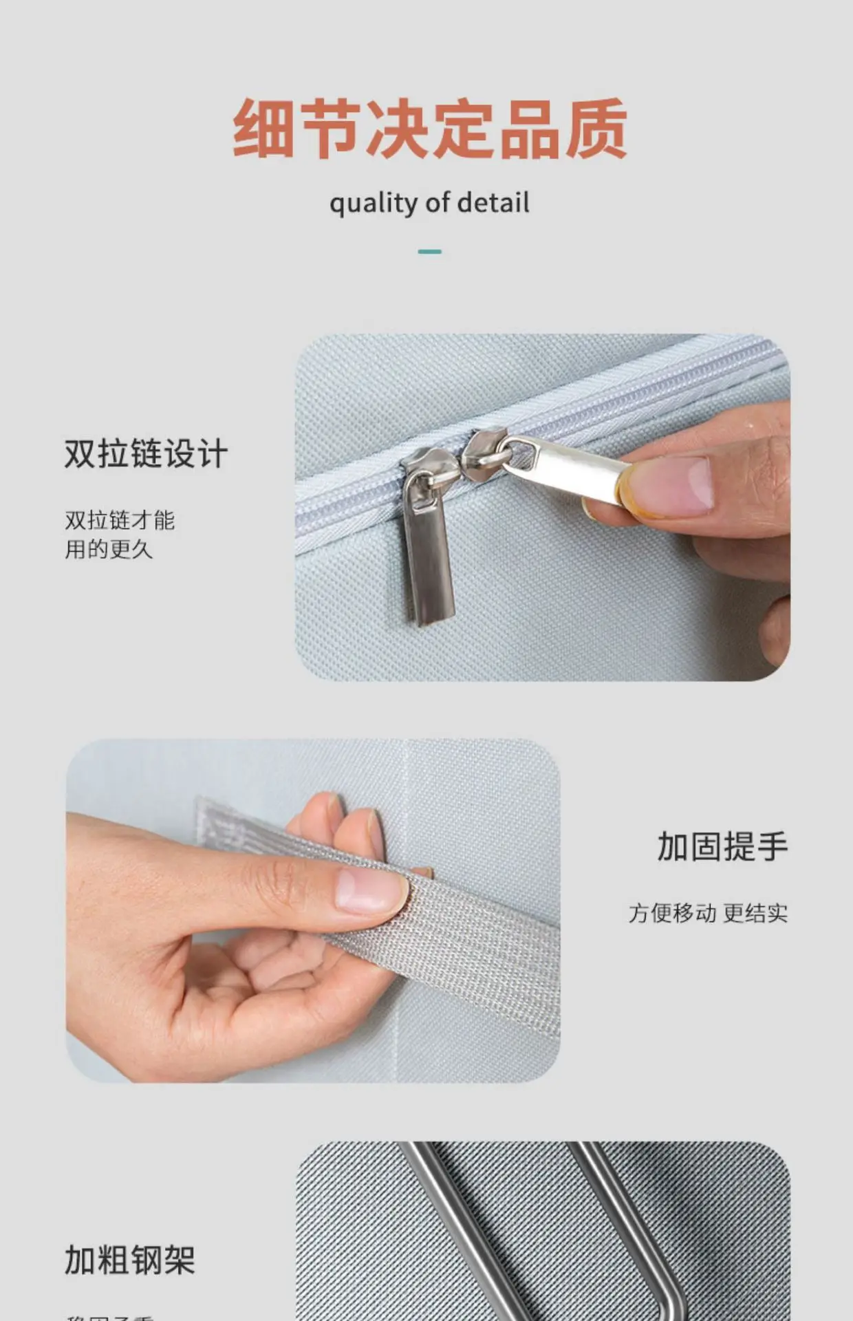 Description Picture 5 of itemLarge Capacity Clothes Storage Bag Foldable Blanket Storage Containers for Organizing Bedroom Closet