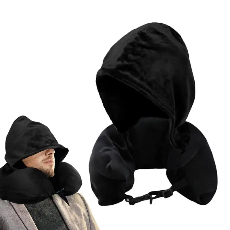 Fillable Travel Neck Hoodie Pillow Stuff With Clothes Traveling Pillow Pillowcase Storage Carry Portable Travel Bag Pillow 4