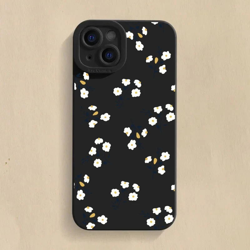 thumbnail image 1 of Funda de silicona con diseño floral de lujo para iPhone 16, 15, 14 Plus, 13 Pro Max, 12, 11, X, XS, XR, 7, 8, 16 Plus, SE, funda suave a prueba de golpes, 1 of 5