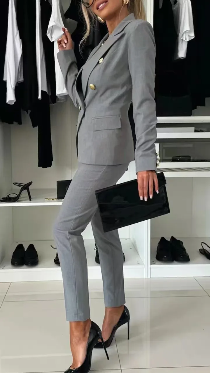 Women Office 2 Piece Set blazer lining