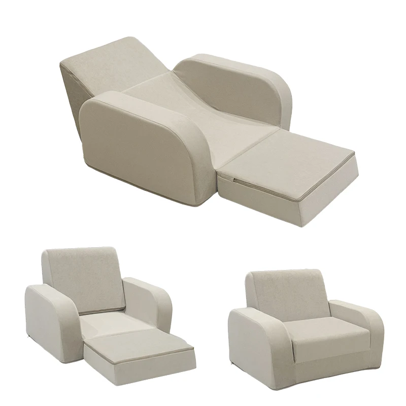 Foam Fold Out Kids Couch 2-in-1 Soft Couch Convertible Bed Chairs Kids Sofa Play for Toddler