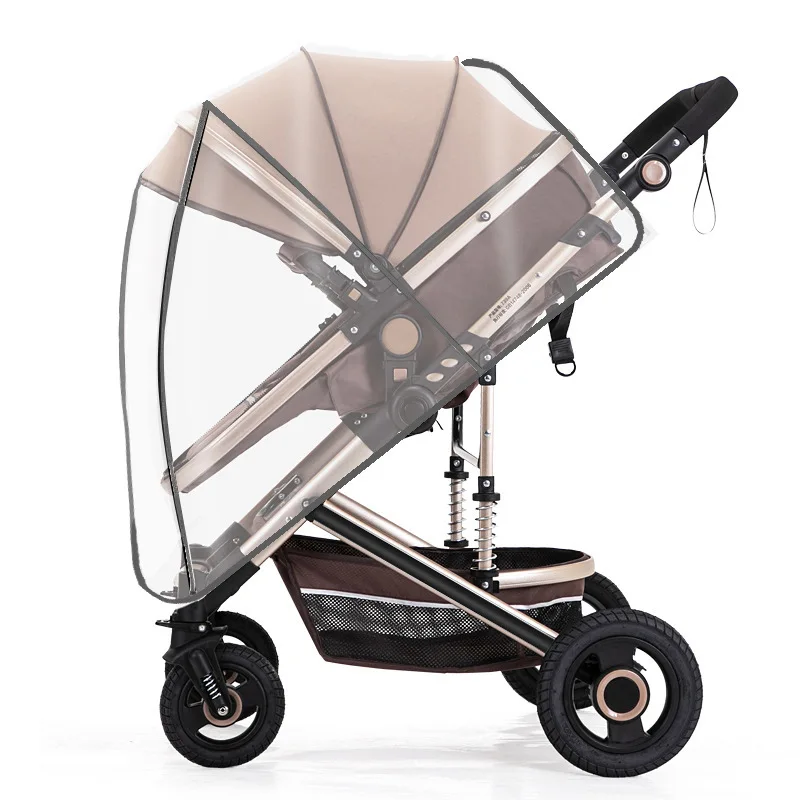 Universal Stroller Rain Cover Baby Car Weather Wind Sun Shield Transparent Breathable Trolley Umbrella Raincoat Accessories