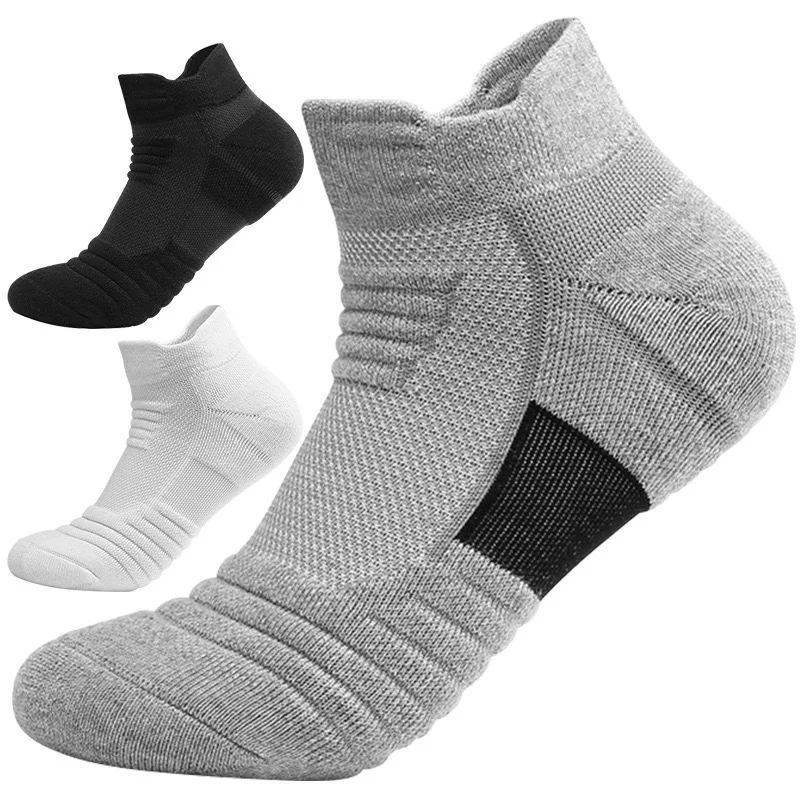 5 Pairs Men Cushion Performance Athletic Crew Running Basketball Outdoor Sports Ankle High Tube Autumn Winter Socks_voghion.com