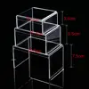 Clear High Medium Low Profile Set of 3 Acrylic Risers Display Stands Shelves 6