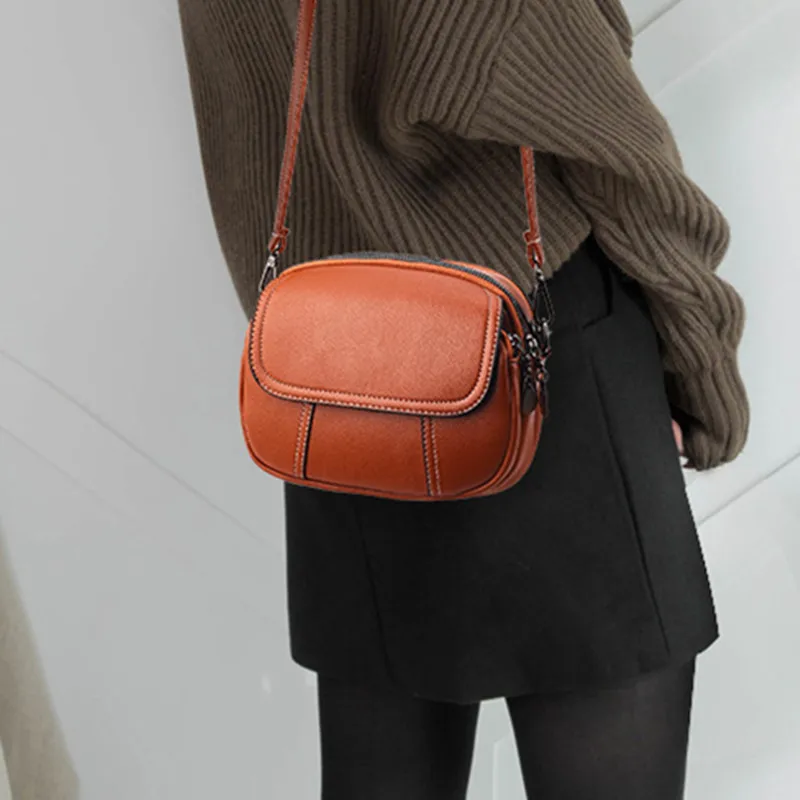 Fashion new women's shoulder bag simple leather messenger bag high quality female phone crossbody bag small handbag