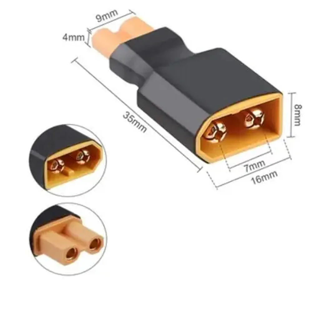 Connecteurs RC XT60 mâle et femelle pour batterie et chargeur, emballés dans un sachet transparent.