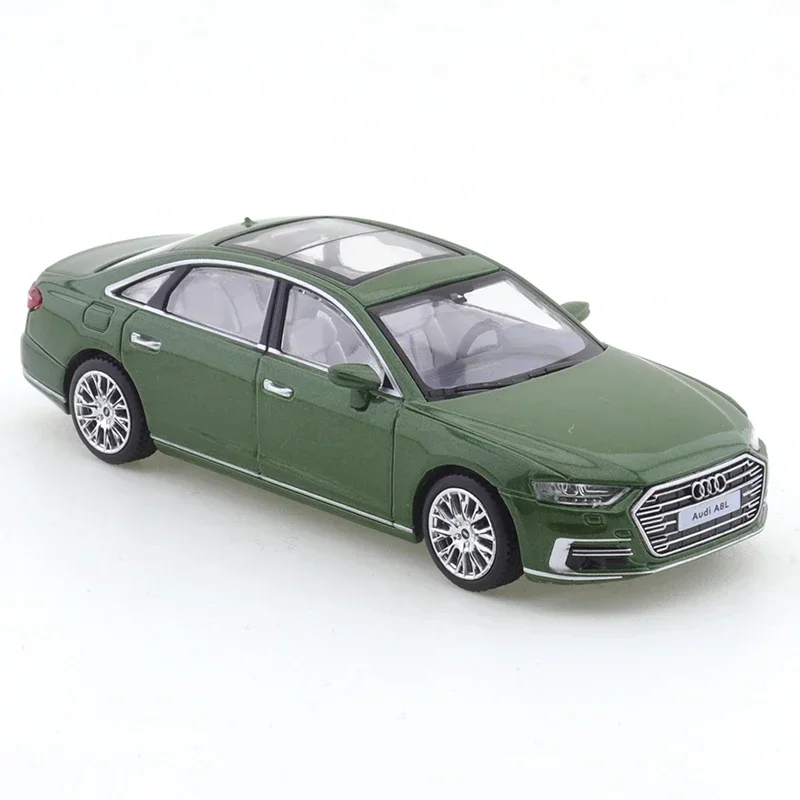 JKM1/64  Audi A8L 2021 A7 Green Vehicle Diecast Automotive Model Ornaments Cas Toys Gift Decorations 4
