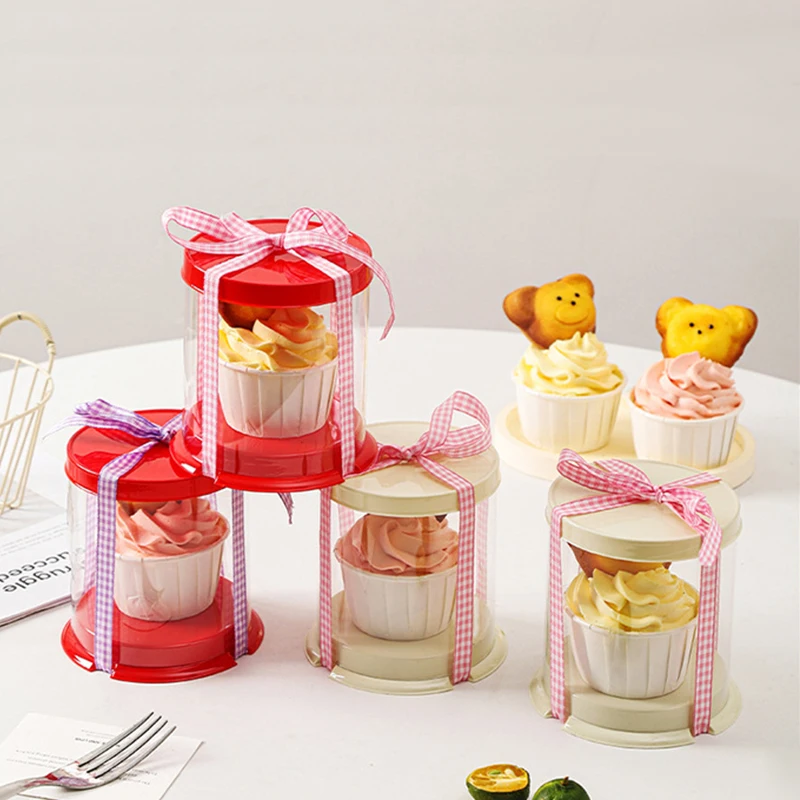 10pcs Transparent Plastic Cupcake Packaging Boxes, Dessert Gift Boxes for Cake, Party, ... - SKU TPCB1755 - UGI Packaging