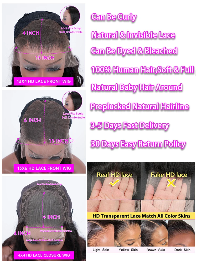 250 Density 40 Inch Curly Human Hair Lace Front Wigs For Women 13x4 13x6 Deep Water Wave Hd Lace Frontal Wig 360 Brazilian Wigs 6