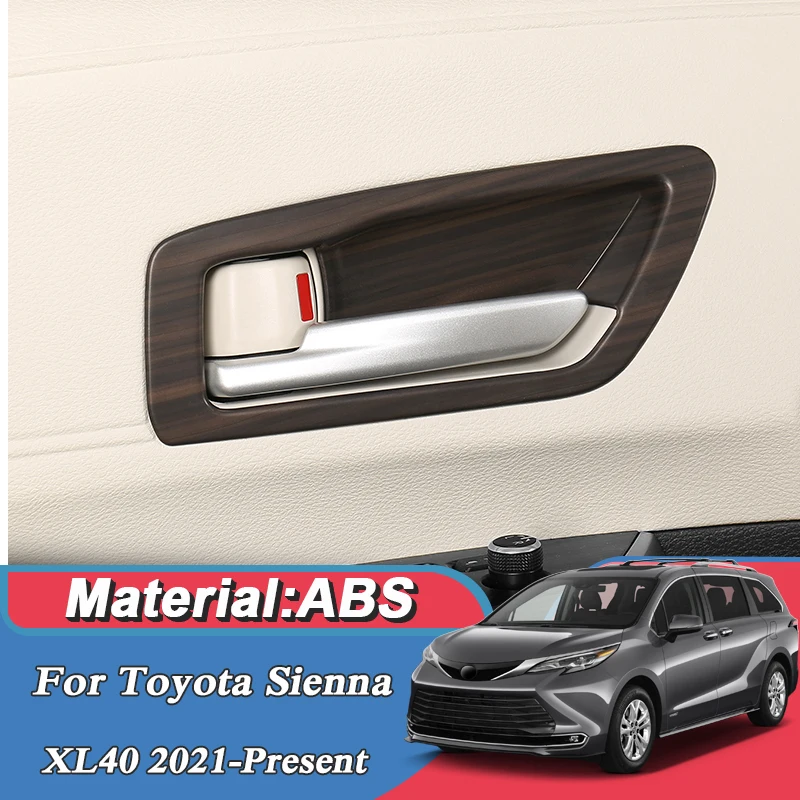

For Toyota Sienna XL40 2021-Present ABS Car Styling Inner Door Bowl Decorative Frame Sequins Internal Stickers Auto Accessory