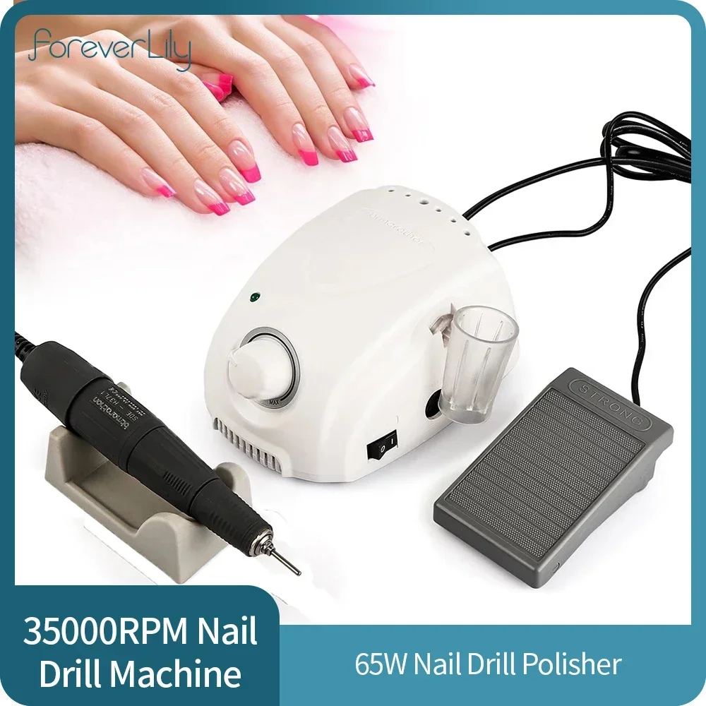 Electric Nail Drill Machine 35000RPM Manicure Milling Cutter Nail Sander for Acrylic Gel Professional Manicure Set electric nail drill electric nail grinder electric nail polisher