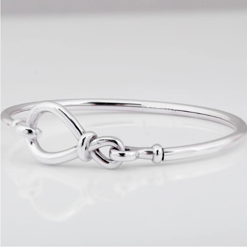 

Original Smooth Infinity Knot Snake Chain Bracele Banglet Fit 925 Sterling Silver Bangle Women Bead Charm Diy Europe Jewelry