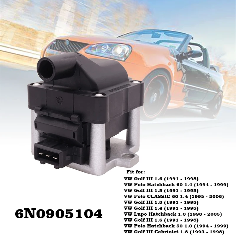 

NEW Ignition Coil For Volkswagen Caddy Golf Passat Fox for AUDI 80 90 1.8L 2.0L 2.5L 2.8 0221601003 6N0905104
