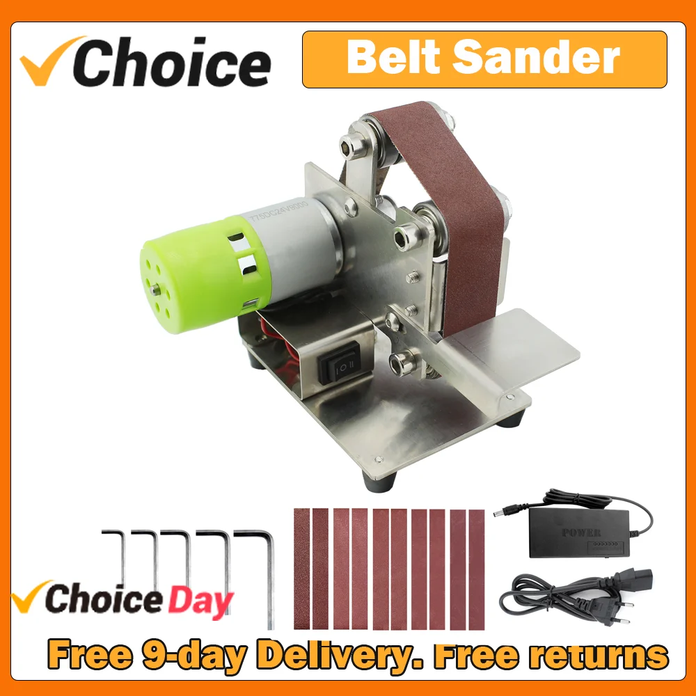 Multifunctional Grinder Electric Belt Sander DIY Polishing Grinding Machine Cutter Edges Sharpener 10pcs 30mm Sanding Paper electric grinder electric sander belt sander