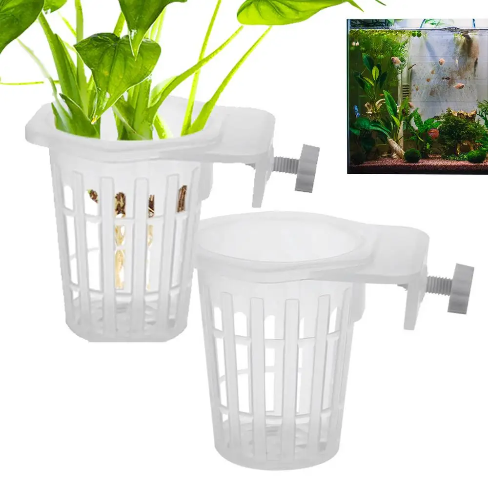 Description Picture 5 of item2pcs Fish Tank Planting Cup Hydroponic Support Basket Water Grass Aquatic Plant Holder Flower Pot Hanging Aquarium Accessories