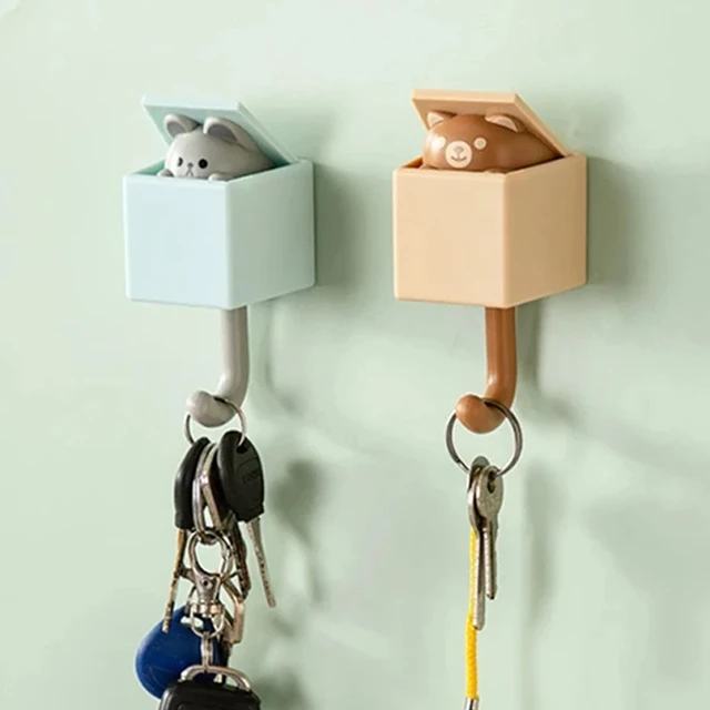Porte-clé mural auto-adhésif, cintres de porte de dortoir, crochets, porte-clé, parapluie, serviette, casquette, porte-manteau, décoration murale d'animaux 3