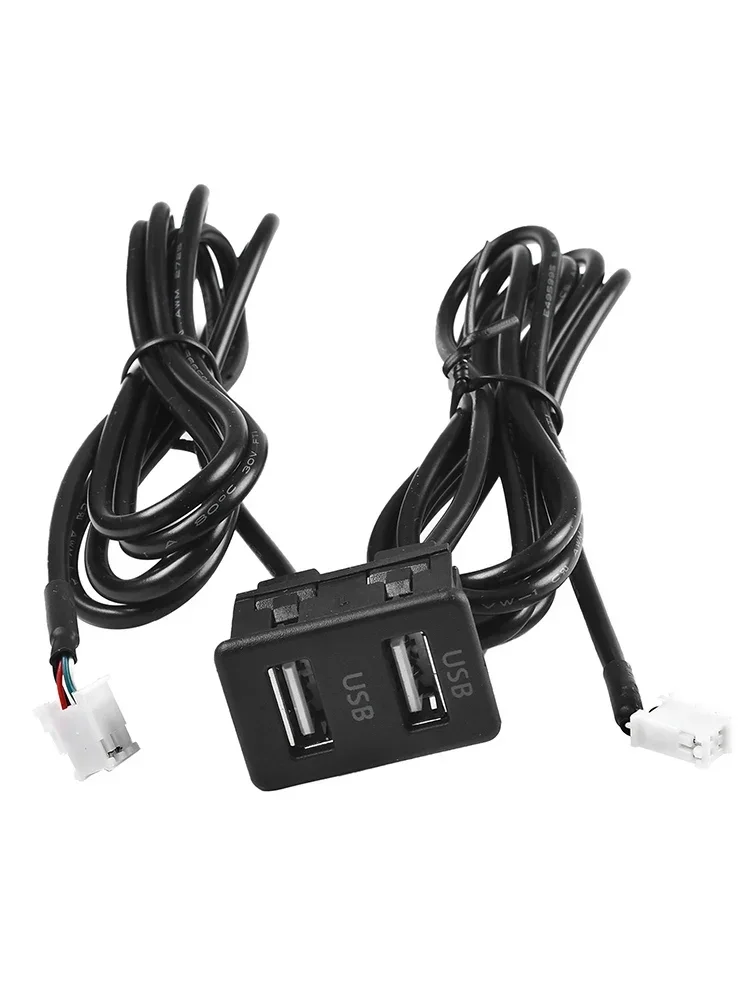 1pc 4pin+6pin Car Dash Mount Dual USB Port Panel Interface Extension 145cm Cable Adapter Car Dashboard Accessories Part — view 3