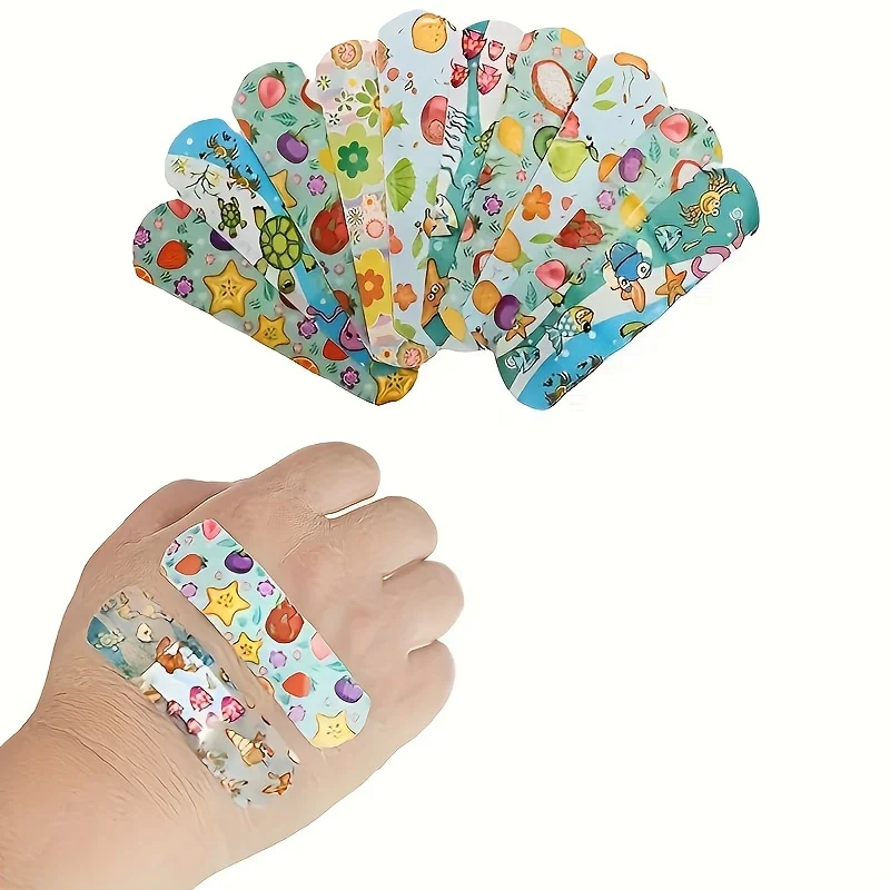 100Pcs Cartoon Pattern Waterproof Hemostatic Wound Stickers Outdoor Adhesive Hemostatic Wound Stickers