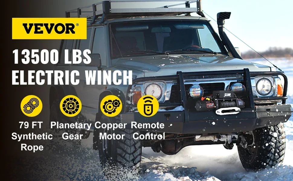 Electric winch installed on vehicle