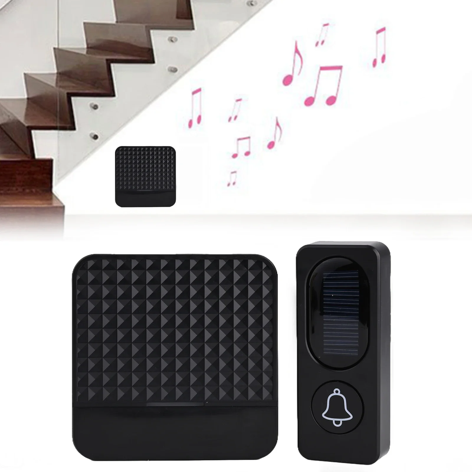 Solar Music Doorbell Solar Powered Wireless Smart Doorbell Long Distance Villa Music Home Improvement Hardware