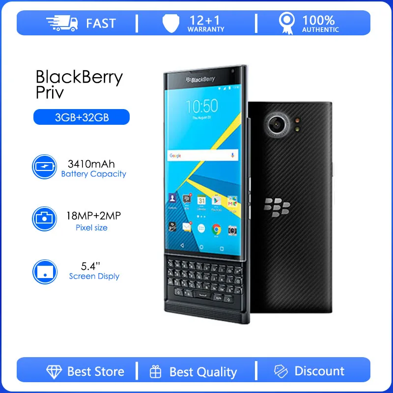 BlackBerry priv 整備済み-オリジナル オクタコア 12MP 4.5