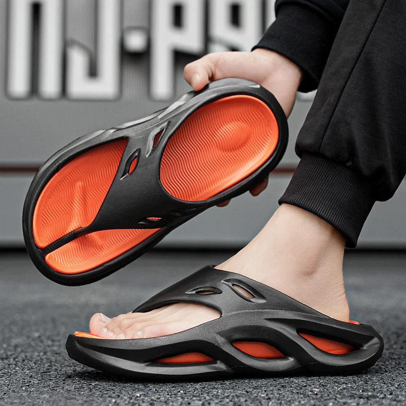 Flip Flops Men's Slippers Flat Sandals Shoes for Men Wear-resistant Ventilate Soft and Comfortable Indoor and Outdoor Beach Shoe