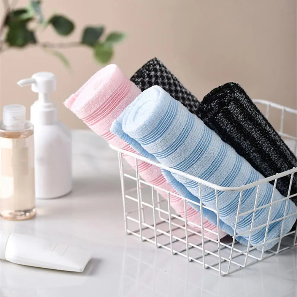 1/4Pcs 25*100cm Japanese Exfoliating Bath Towel Double-Sided Deep Clean Long Rectangular Shape Bath Towel Foaming Lather Towel