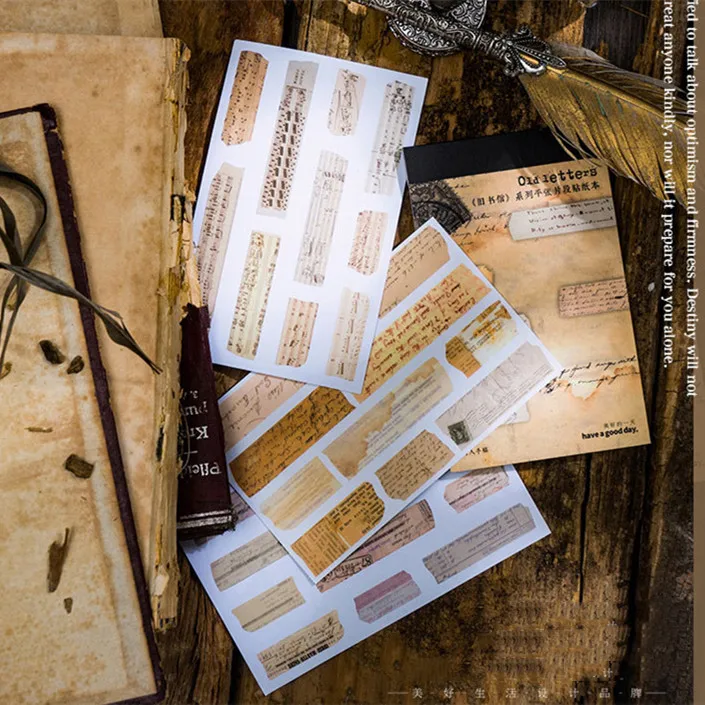 

20 шт., винтажные рукописные буквы в полоску, дневник, текст нежелательного журнала, декоративные материалы, ретро дневник, альбом для скрапбукинга