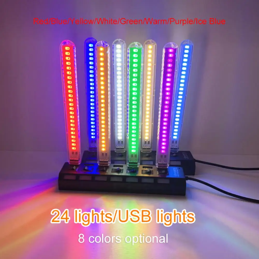 Mini LED Portable 3/8/24 LED USB Lighting Computer Mobile Power
