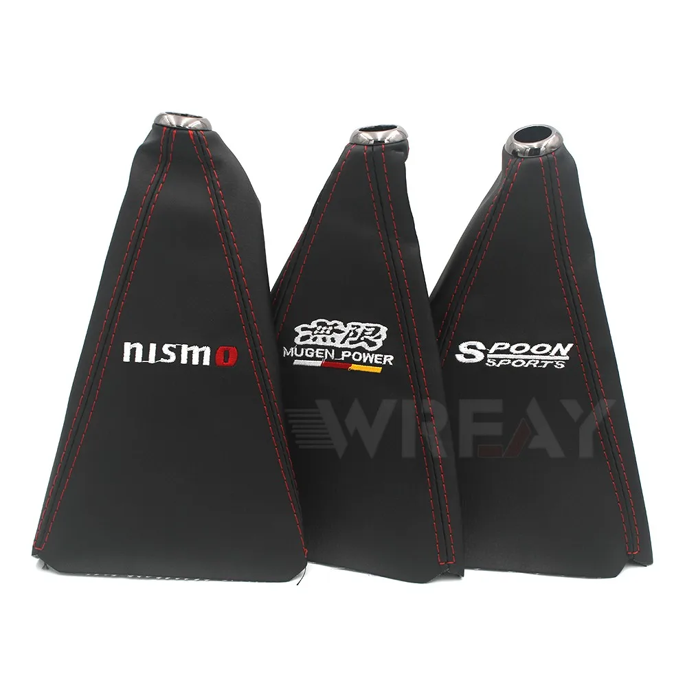SPOON Mugen Universal PU Leather Gear Shift Gaiter Automobile Shifter