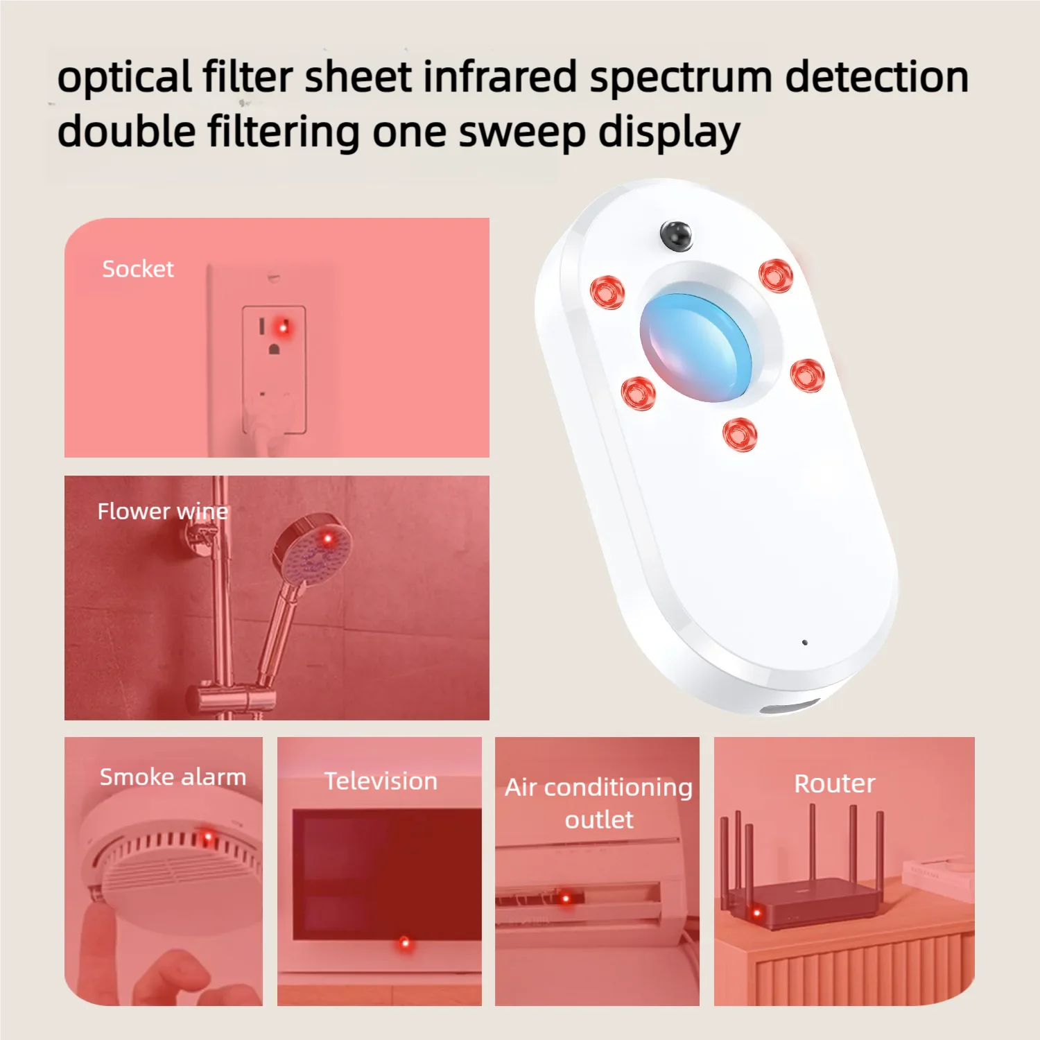 Newly upgraded Hidden camera detectors.anticamera anti-theft alarm Hotel pinhole infrared automatic scanning device USB charging