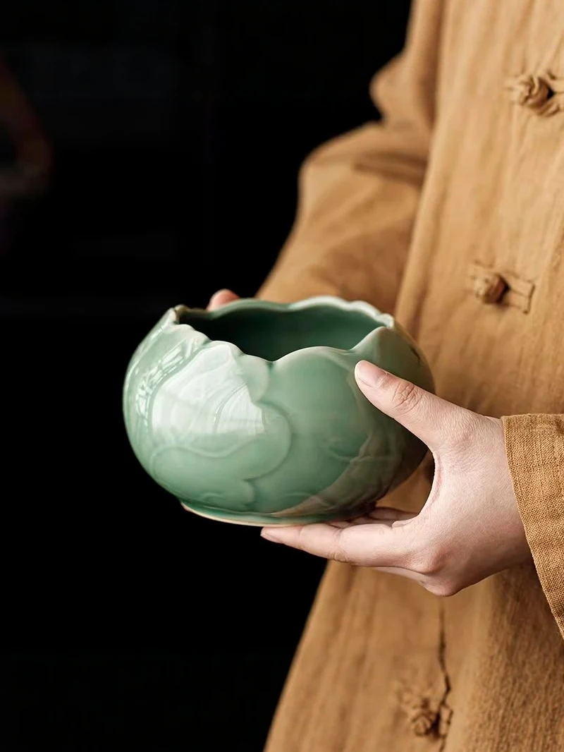 고급 청자 도자기 차 세트, 명품 세라믹 공부차 도구, 다도용 물통, 다실, 차 테이블, 차 찌꺼기통, 선물 상자