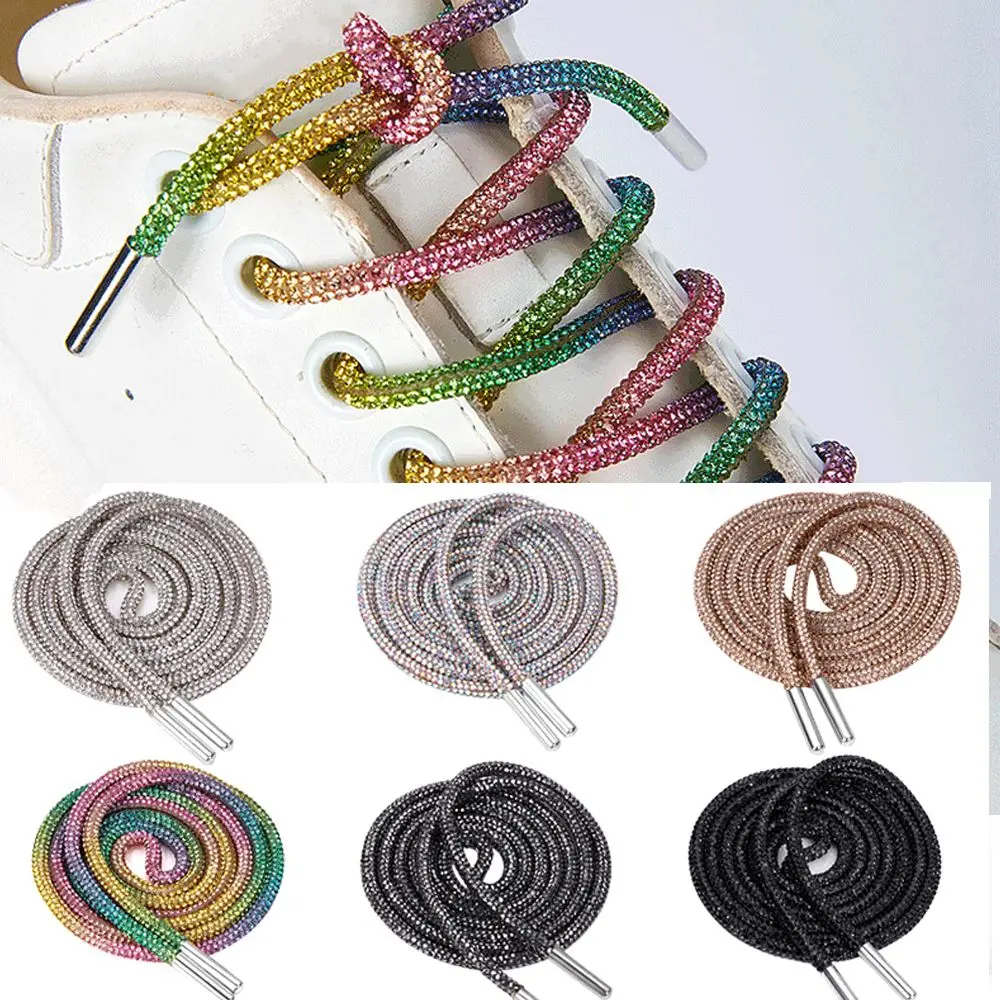 

Роскошные блестящие шнурки, радужные бриллиантовые шнурки для обуви, круглые шнурки для обуви 100/120/140/160 см, 1 шт., шнурки для творчества