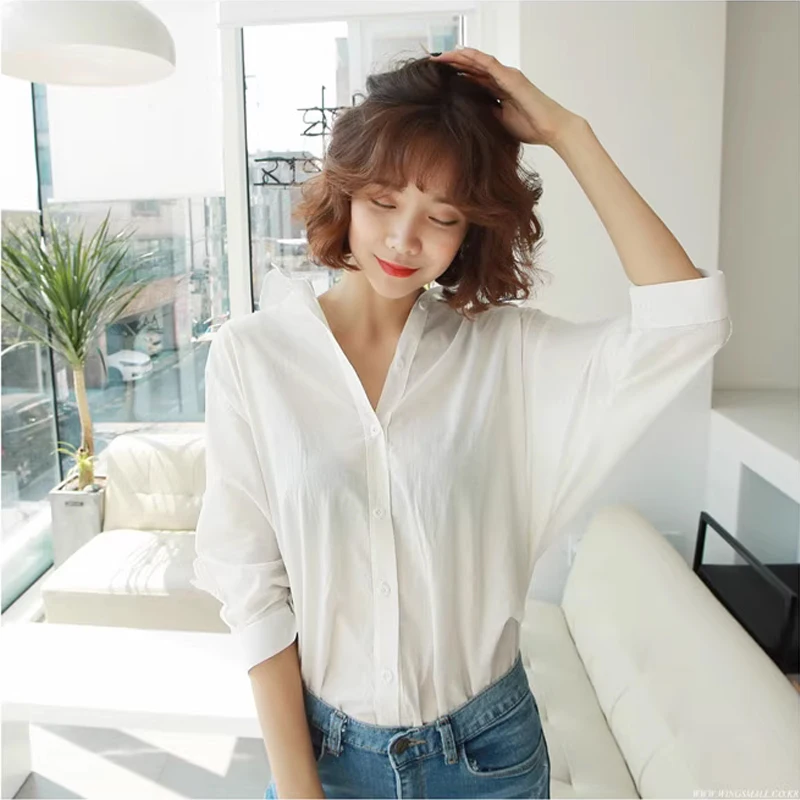 Women's Sexy Hollow Out Lace Blouse Backless Shirt Loose White Office Blouse Ladies Casual Tops Summer Spring Fashion 1310