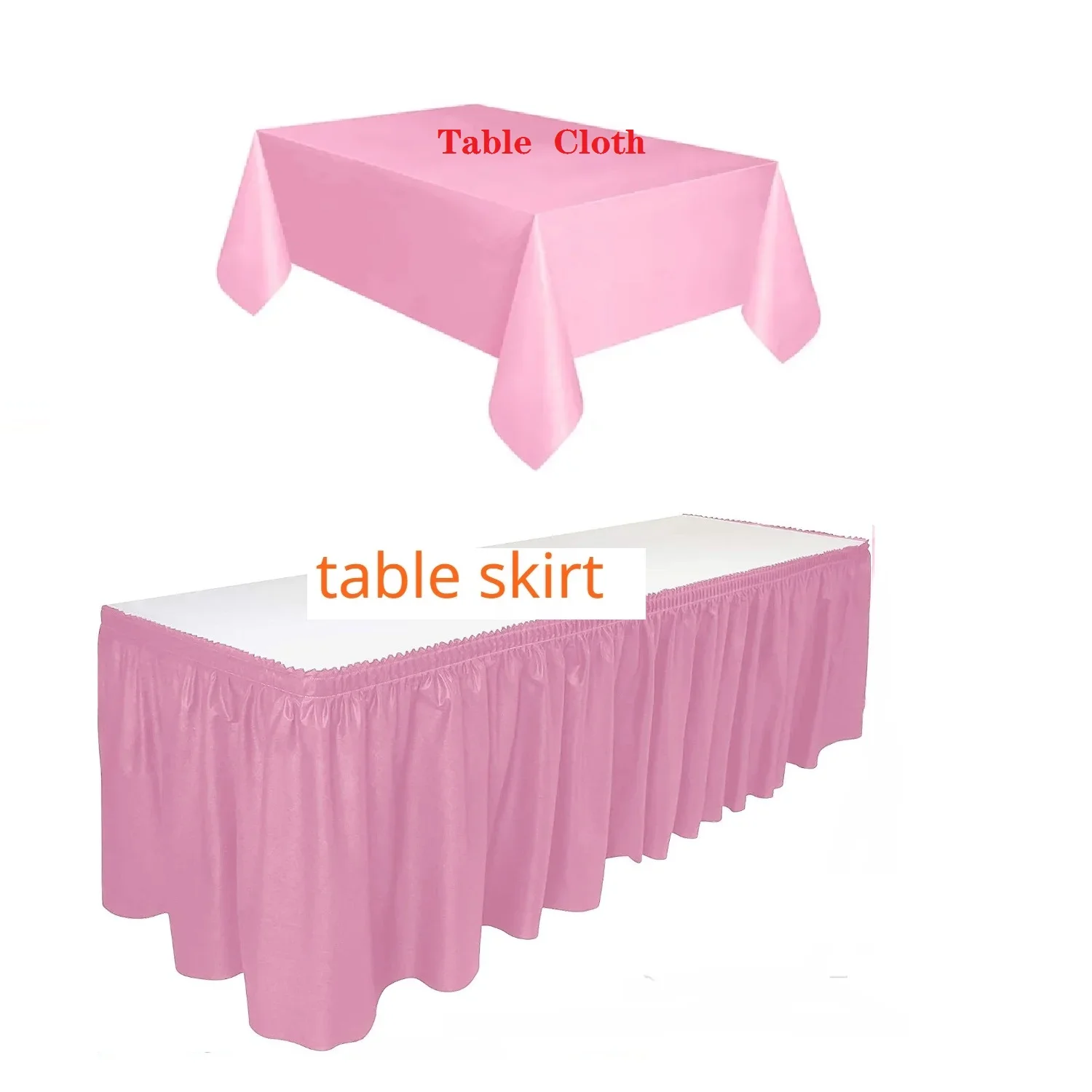 Jednorazowa prostokątna spódnica stołowa lub obrus PE Plastikowy ślubny pokrowiec na deser Dekoracja urodzinowa Materiały eksploatacyjne